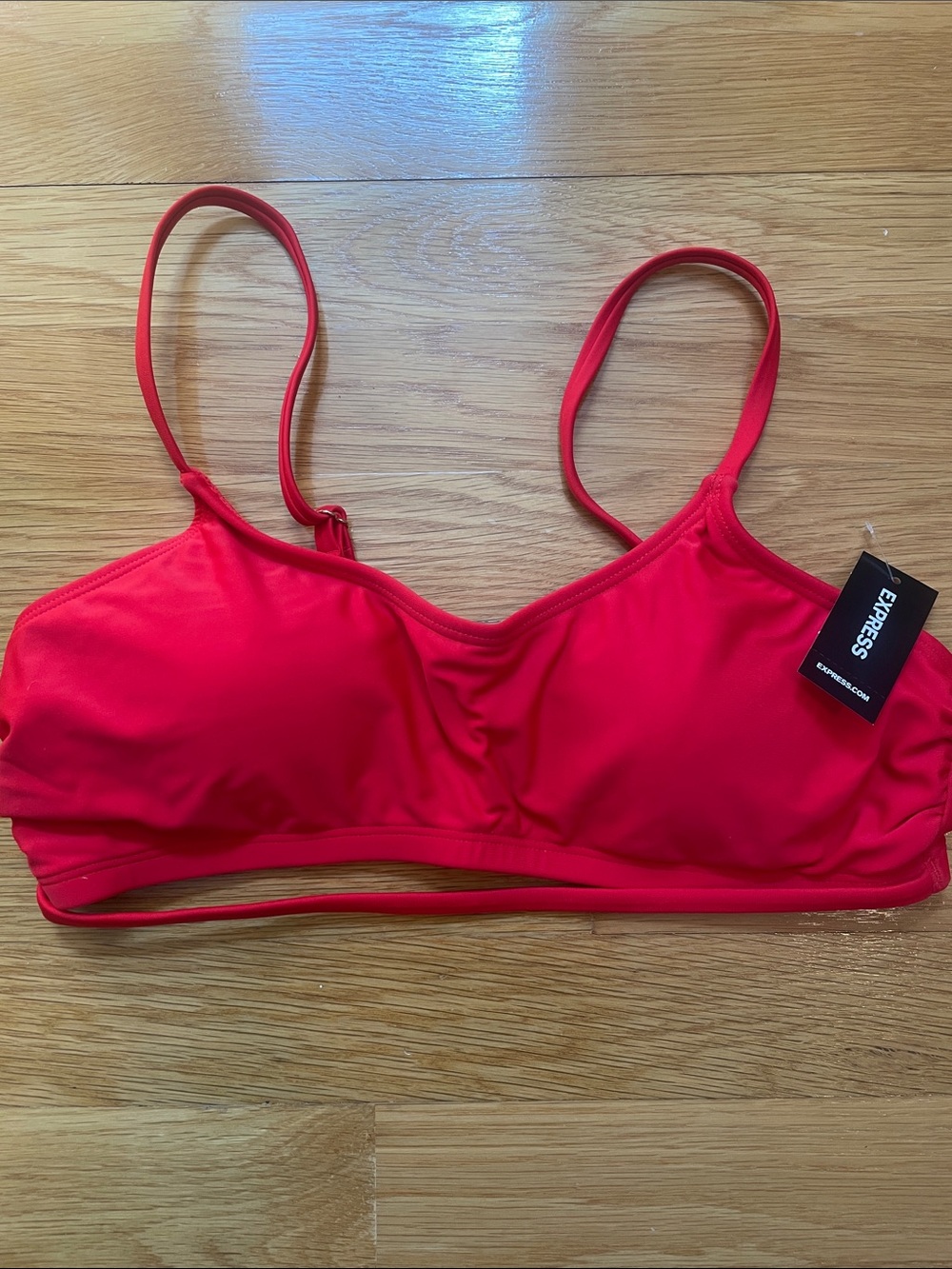NWT New with Tags Express Women’s Red Bandeau Strappy Bikini Top Swimwear